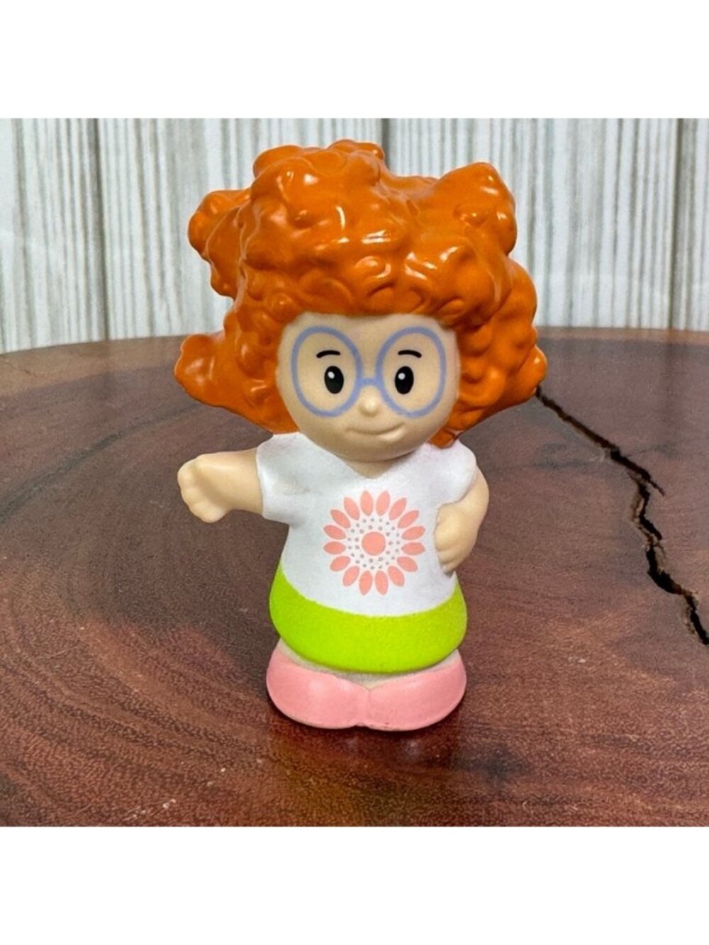 Fisher Price Little People Tessa Figure Orange Hair Blue Glasses 2012 Mattel